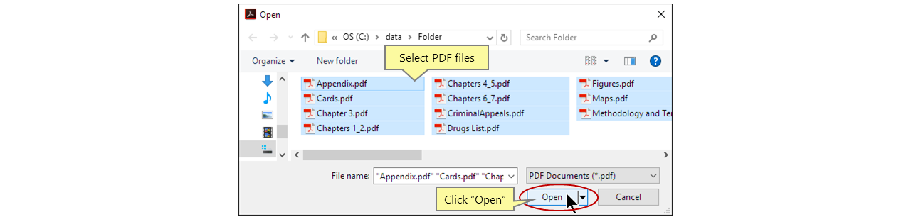 Select PDF files to process